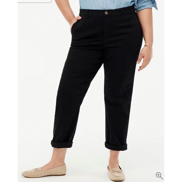 NWT J.Crew High Rise Girlfriend Chino Pant Black Straight Leg AD156 Size 16 - Picture 1 of 10